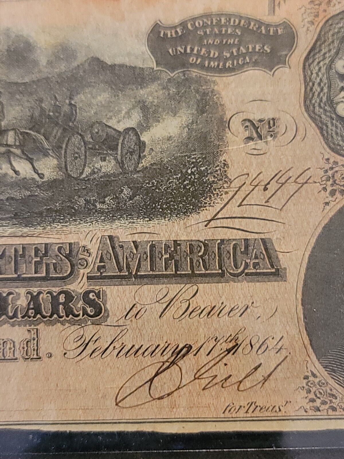 CONFEDERATE STATES $10 BANK NOTE FEB 17, 1864 