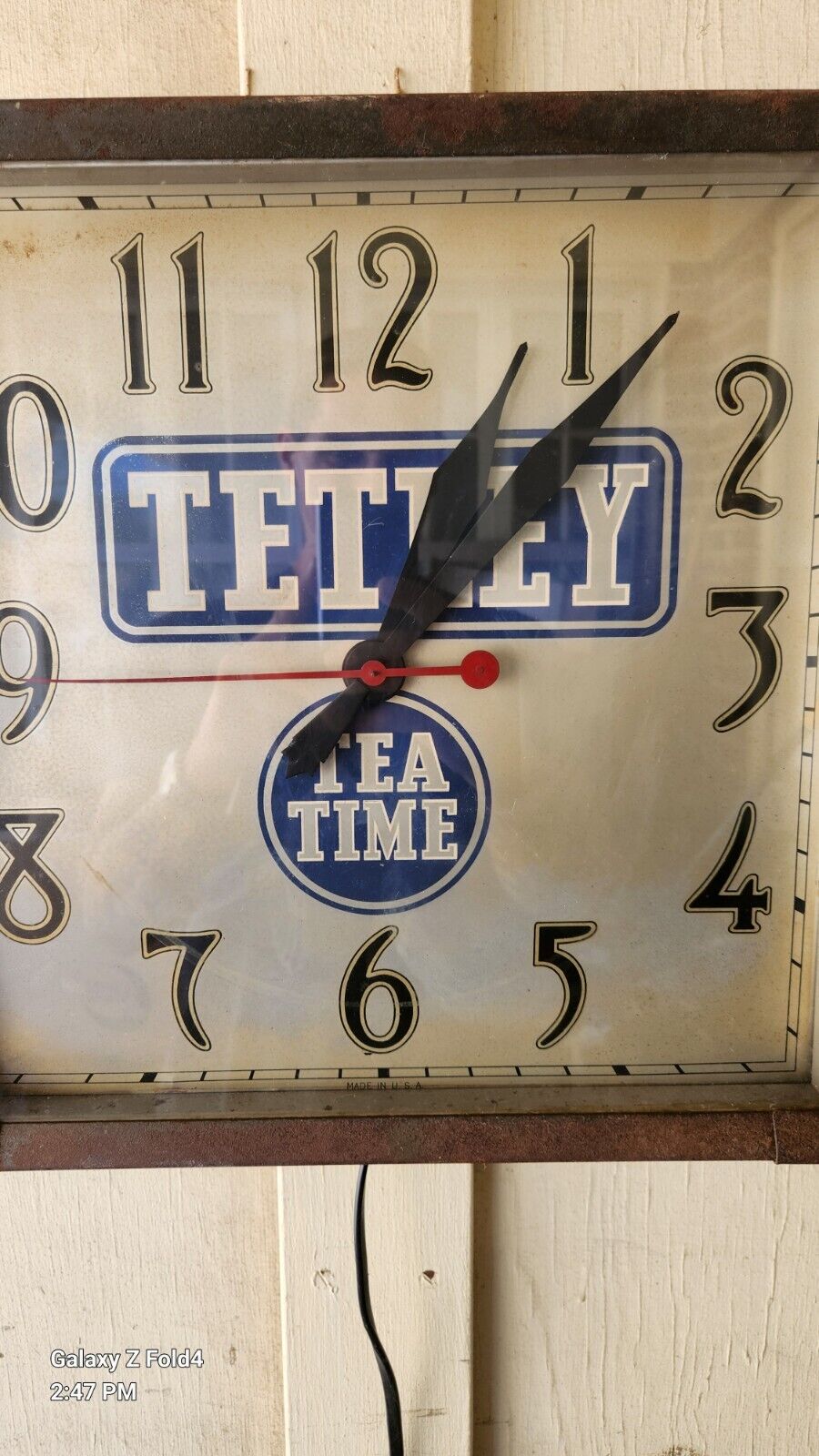 Vintage Tetley Tea "Tea Time" Electric Clock 1950's Collectable Works Farm Barn