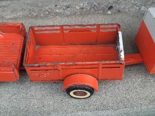 Vintage Nylint U Haul 60 Ford Pickup Truck + Trailers, Pressed Steel 3 Piece Set