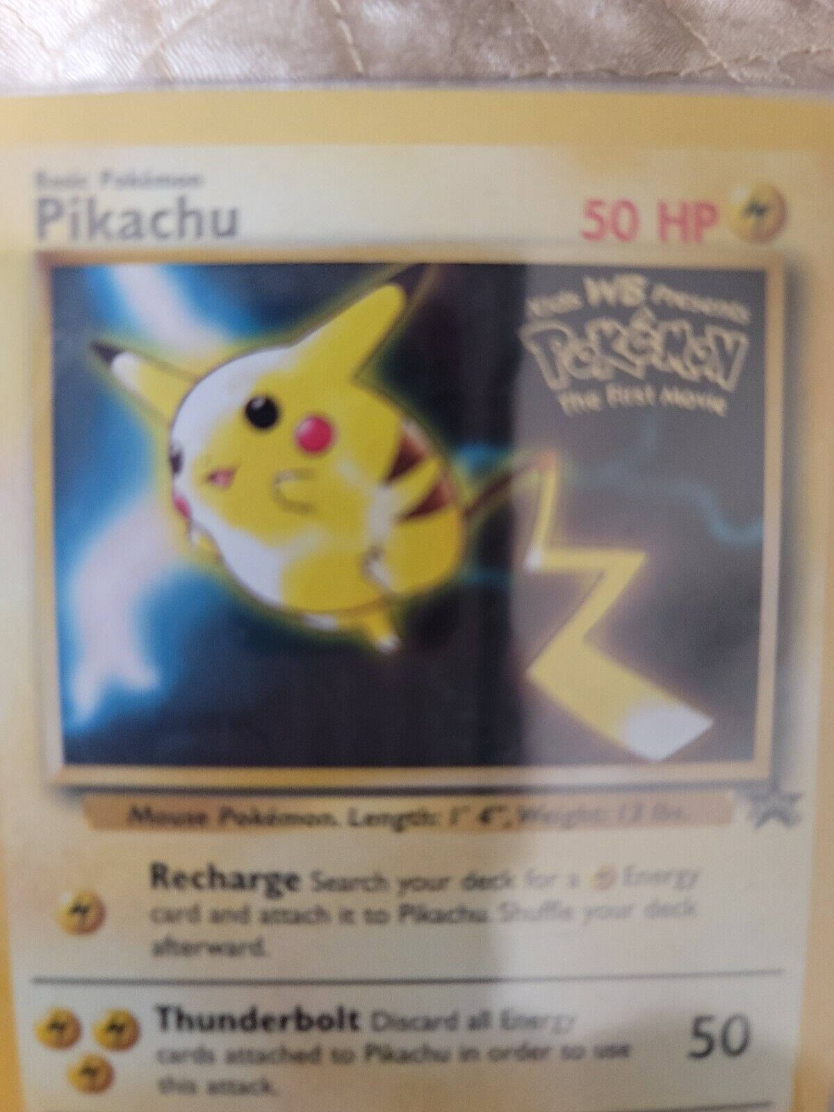 Pikachu Promo 4 Pokemon Card Kids WB Presents Pokemon The First Movie