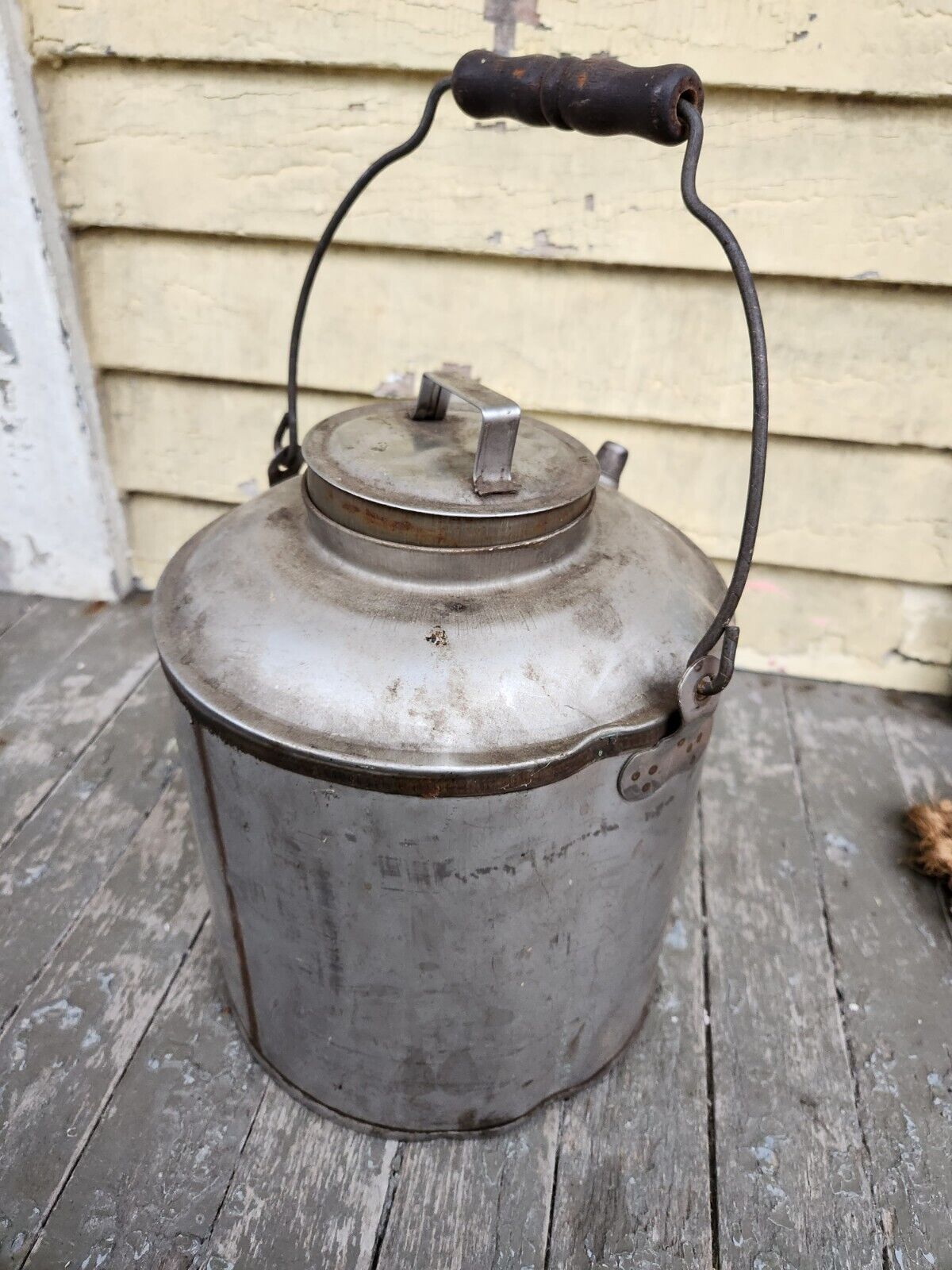 Vintage Pennsylvania Railroad PRR Stainless Steel 2 Gallon Water Can Keystone