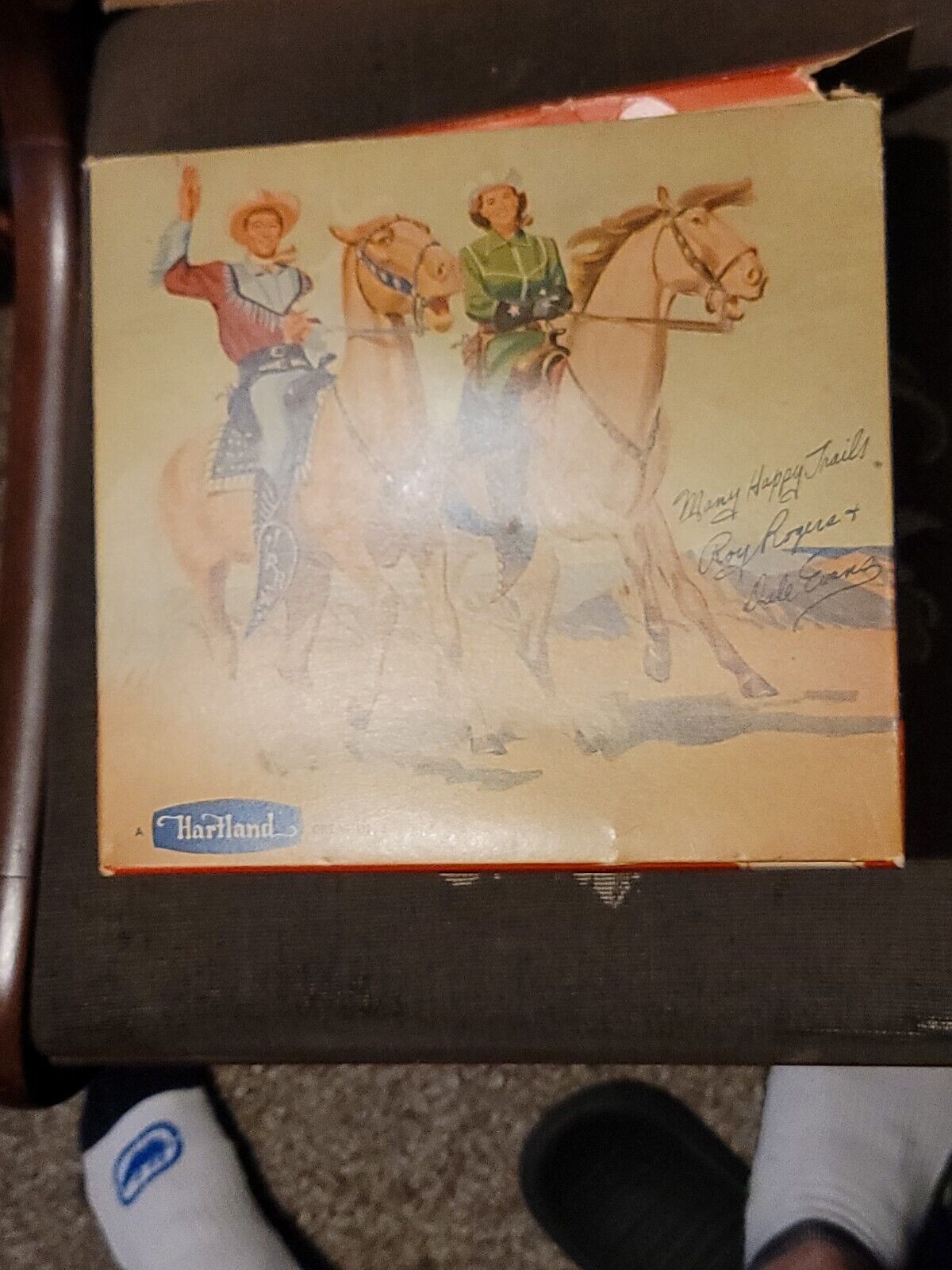 Vintage 9" Hartland Roy Rogers & Trigger Plastic Toy In Original Box Guns Hats 