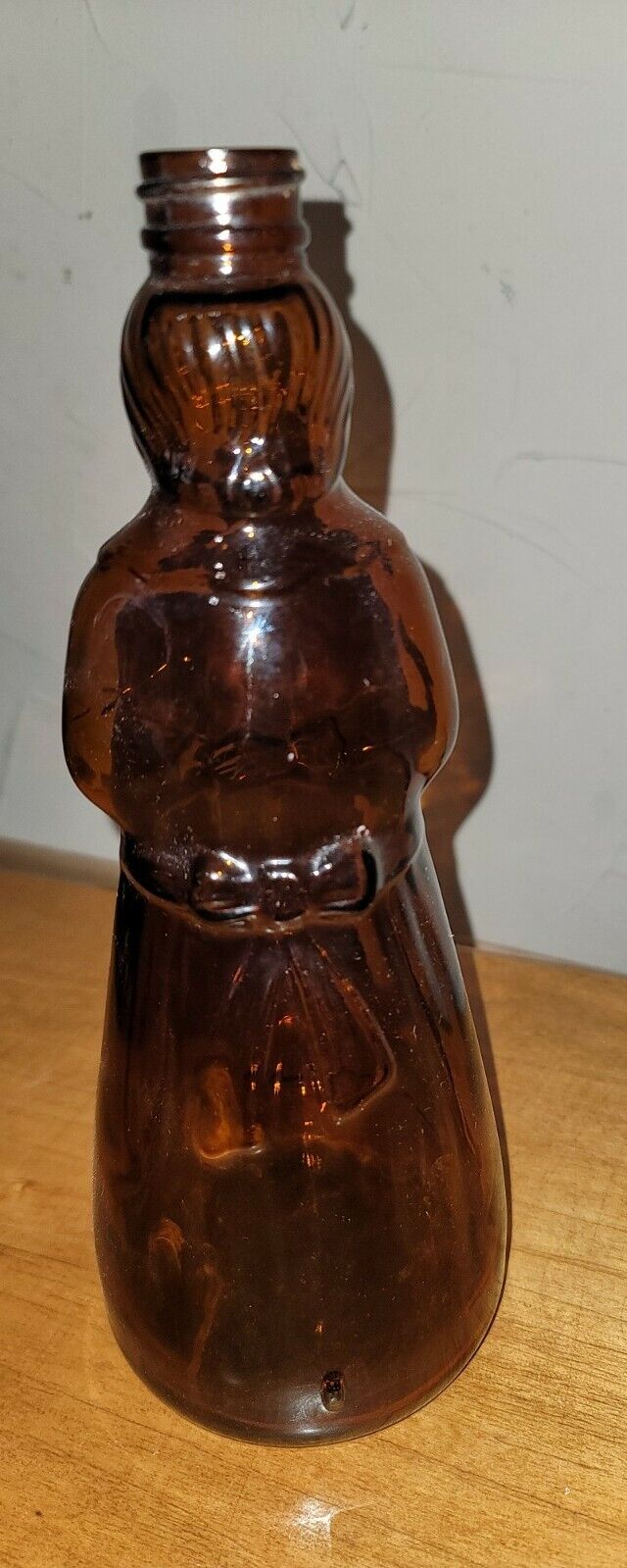 Vintage 1976 Mrs. Butterworth's Syrup Glass Bottle W Metal Lid 11" tall