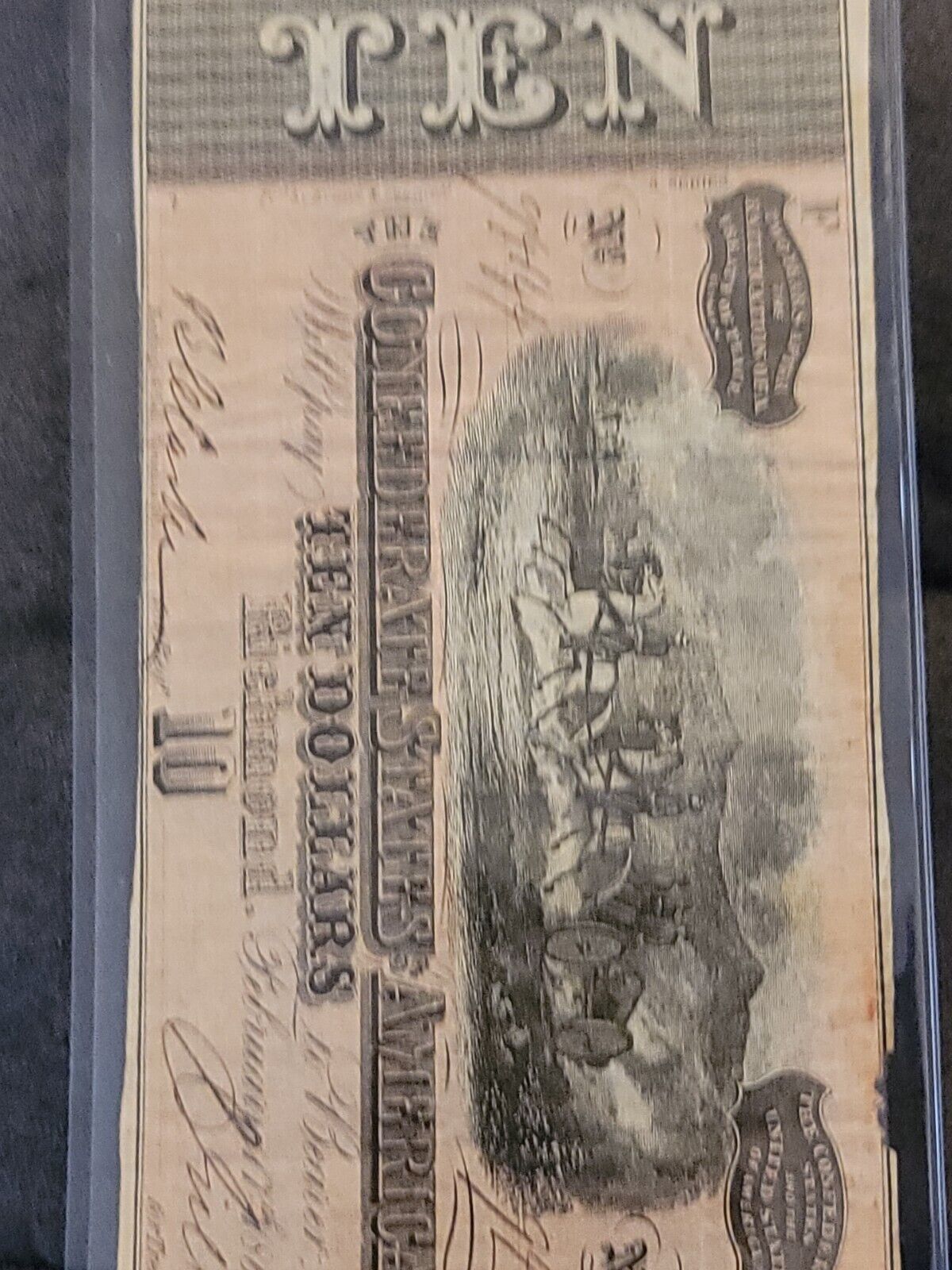 CONFEDERATE STATES $10 BANK NOTE FEB 17, 1864 