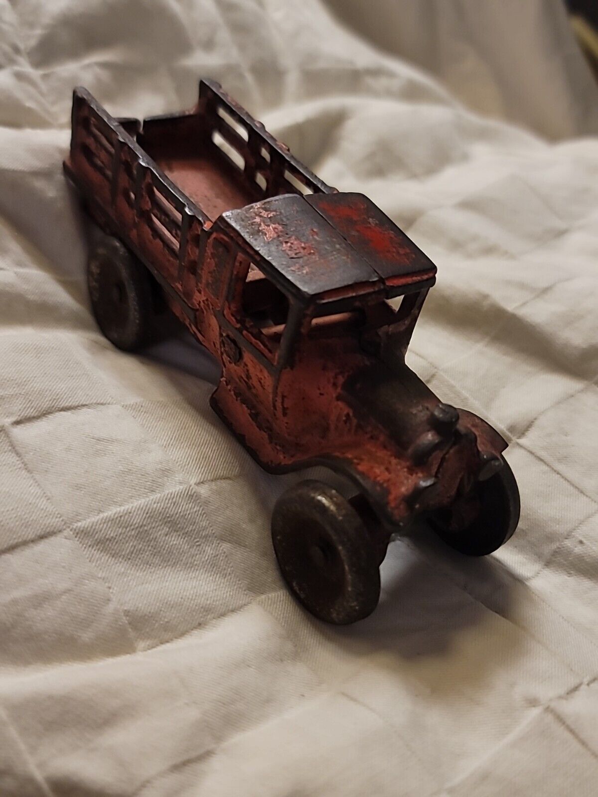 Vintage Original Arcade Cast Iron Stake Truck No 213 R Die Cast Collectible 