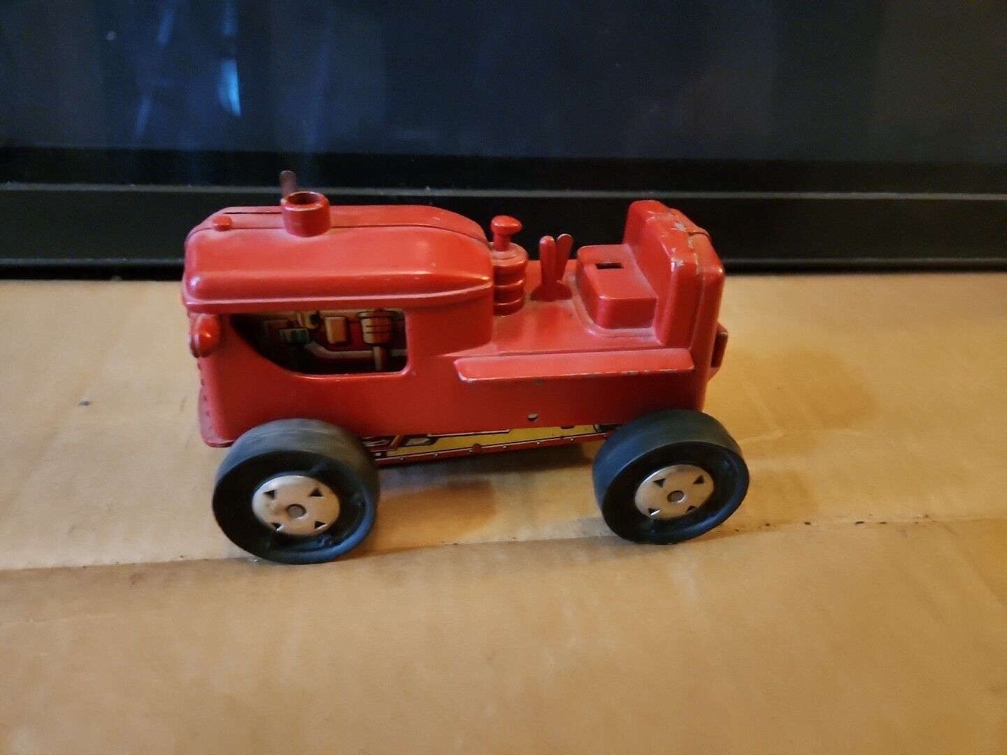 Vintage Mar Toys small wind up tractor plastic and tin A/F not working