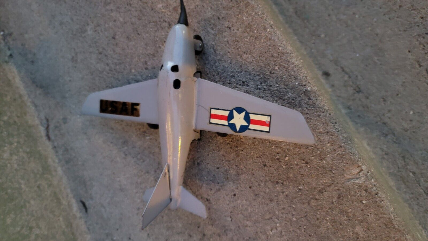 Vintage Wyandotte Pressed Steel Friction Drive Jet Airplane, USAF