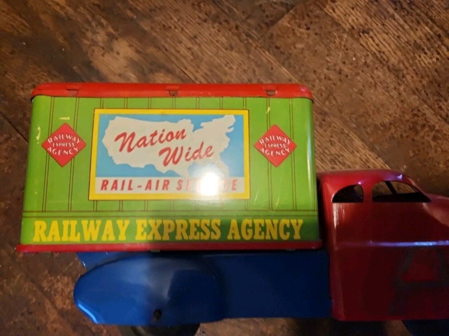 WYANDOTTE TOYS RAILWAY EXPRESS AGENCY TRUCK. SUPER NICE TIN LITHO PLASTIC 1950's