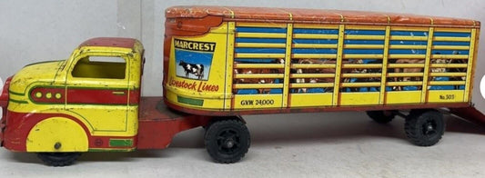 Vintage Marx Marcrest Livestock Lines Cattle Farm Truck #303 17"