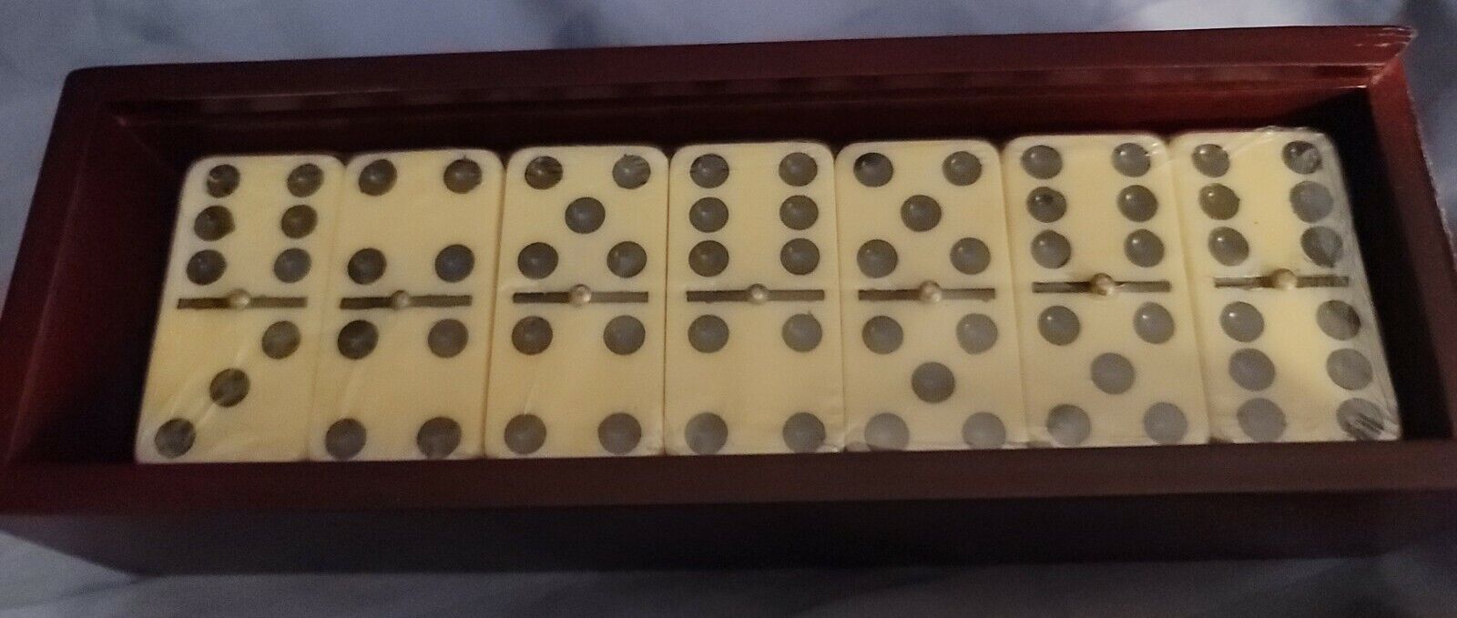 Premium 28 Pc. Double Six Dominoes Set with Wooden Storage Box