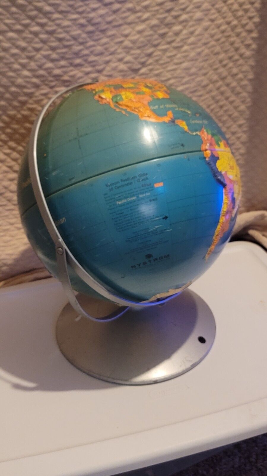 Vintage Nystrom Readiness MCM Style World Globe 12" Rare Nice