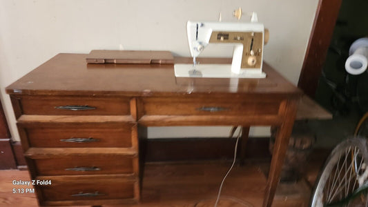 Vintage 1960's Singer Sewing Machine 604 Touch & Sew Needs Repair Broken Mcm