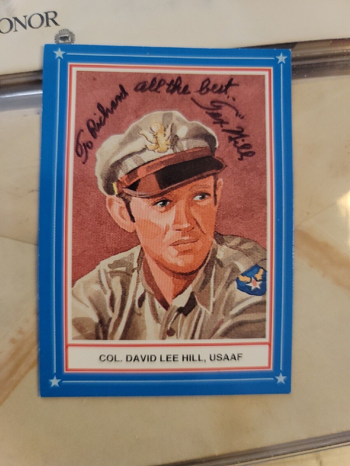 DAVID TEX HILL SIGNED CUT SIGNATURE WWII ACE FLYING TIGERS Real 