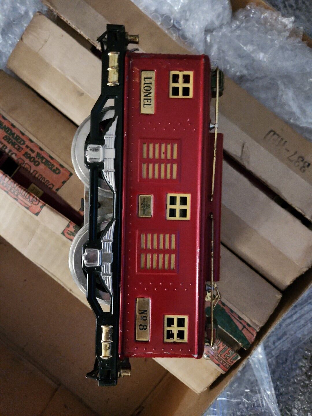 Lionel Pre-War #347 Red Standard Gauge Train Set Locomotive w/2 Car Original Box