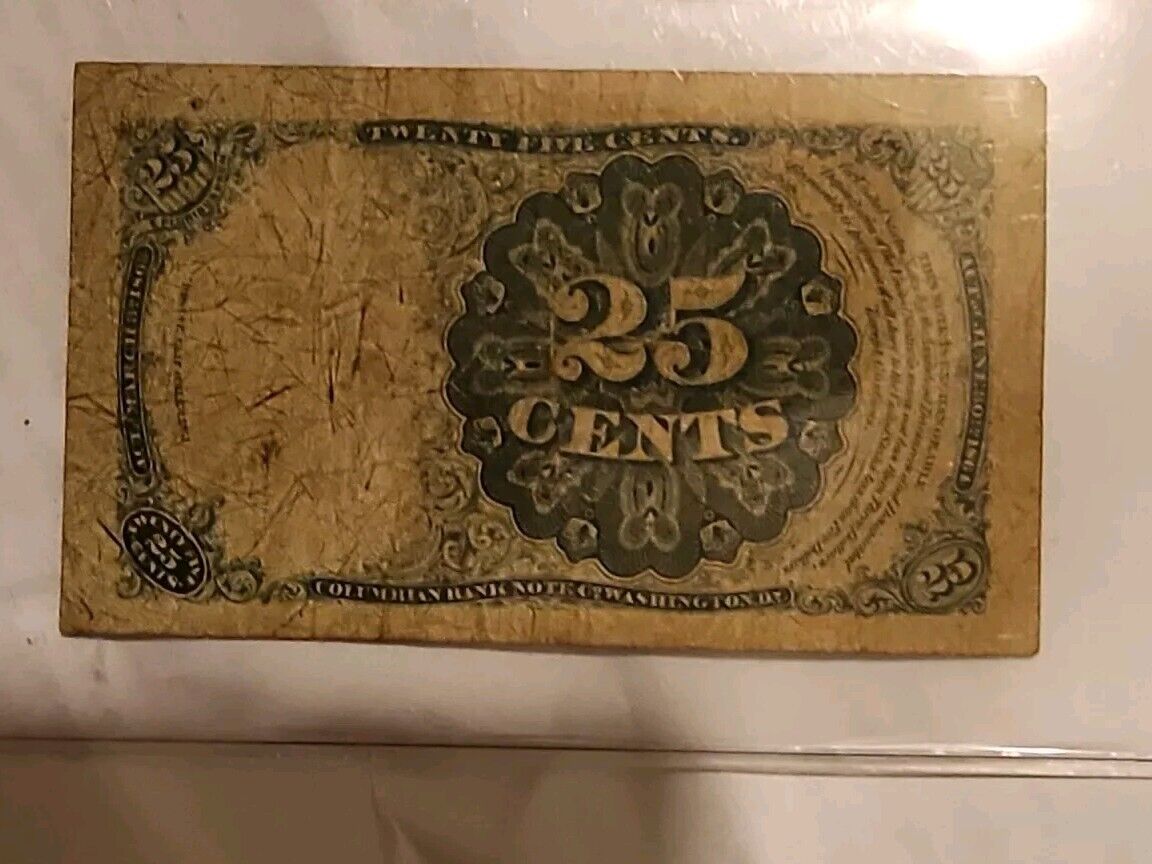 VF 25 Cents Fractional VF Note Collectible Paper Currency 