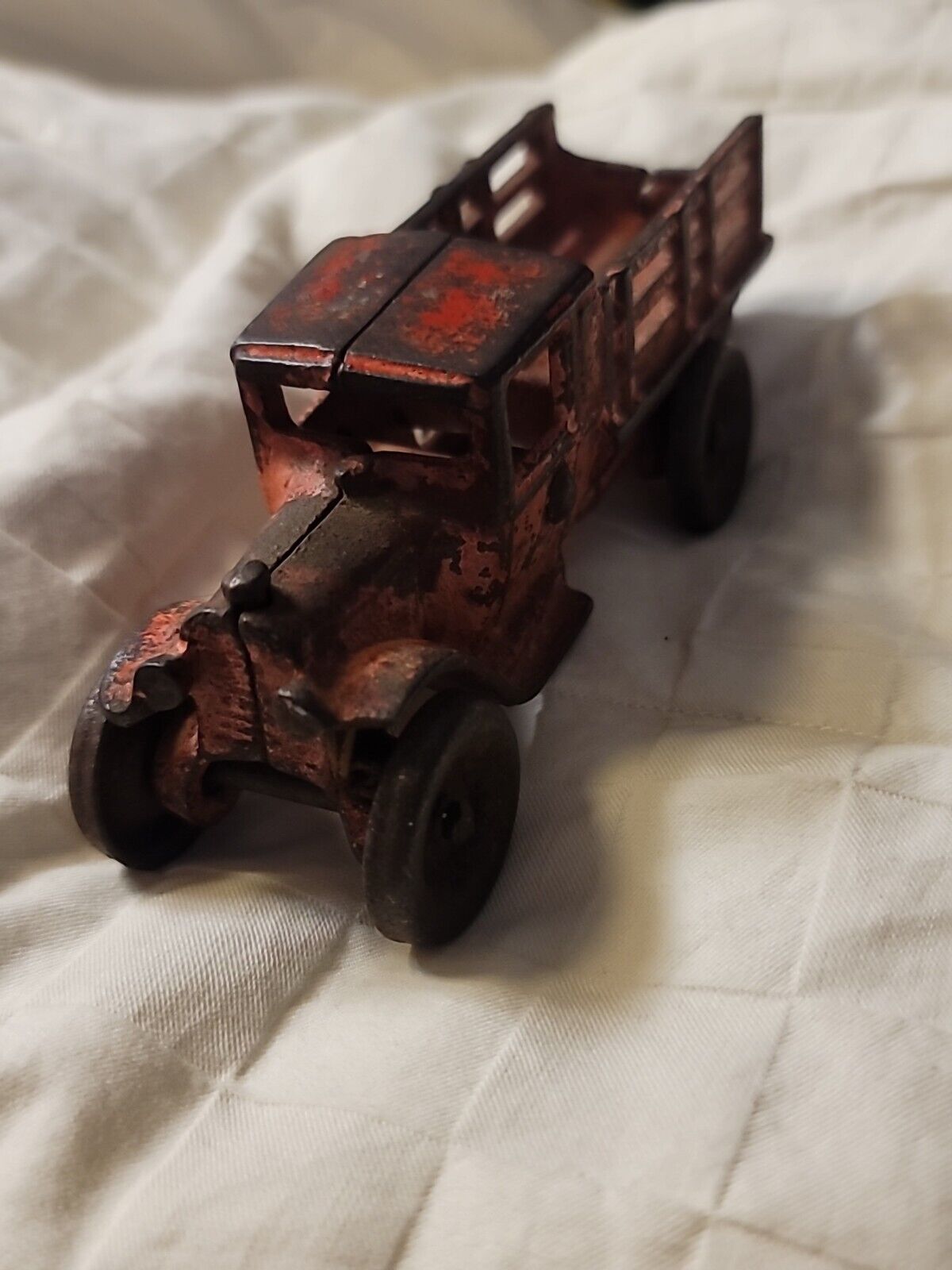 Vintage Original Arcade Cast Iron Stake Truck No 213 R Die Cast Collectible 