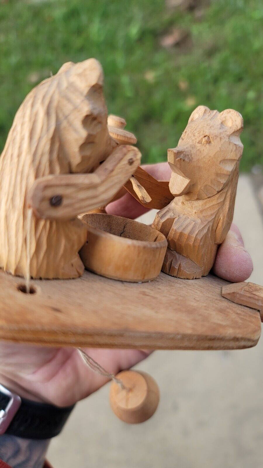 Handmade Old Fashioned Wooden Game Two Bears Eating Honey Magaw Studios 