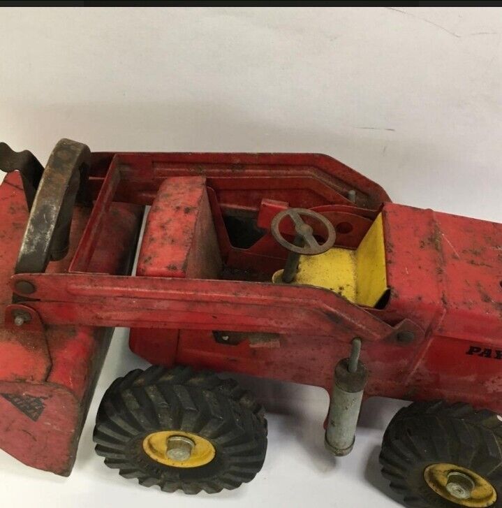 Vintage Nylint Red Pressed Steel Hough Payloader Front End Loader Tractor Toy