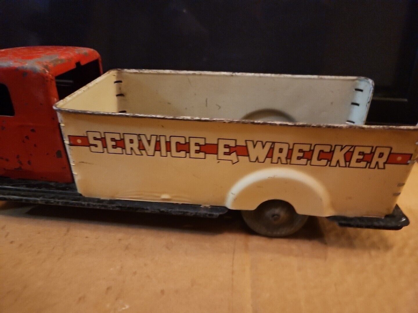 Vintage Toy 1930's Wyandotte Service Wrecker Tow Truck Pressed Steel 1187 As Is 