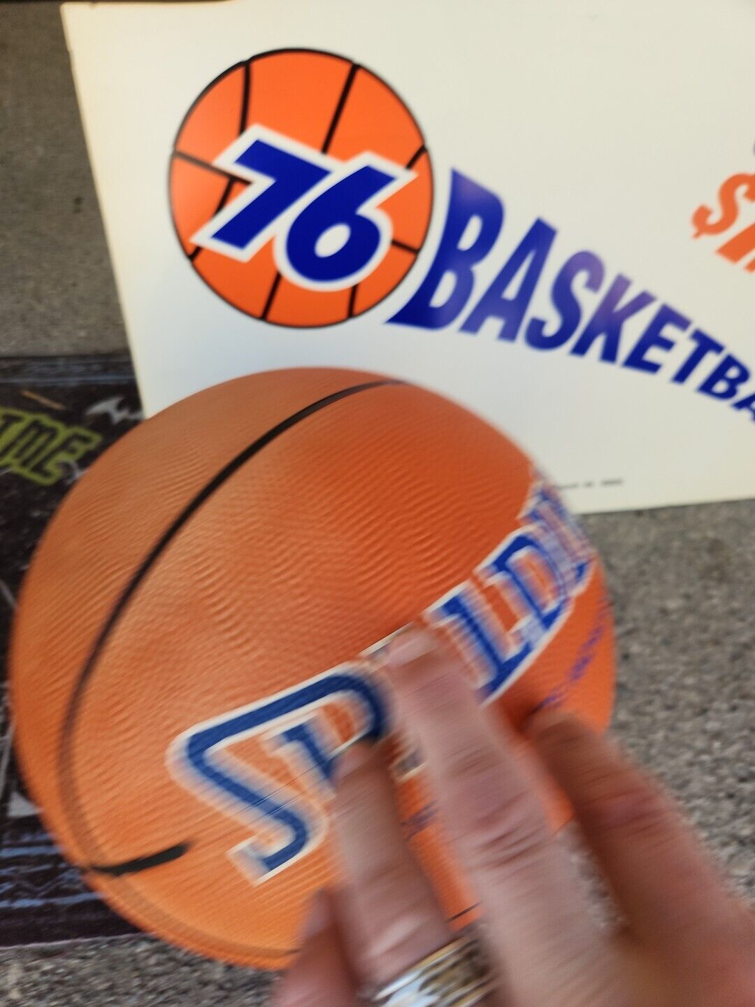 Vintage 76 Gasoline Orange Logo Promotional Souvenir Basketball Original Display