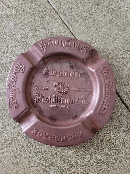 Copper/ Brass Emboss Cigar Ashtray Kentucky Tavern Glenmore Distillery Anchorage