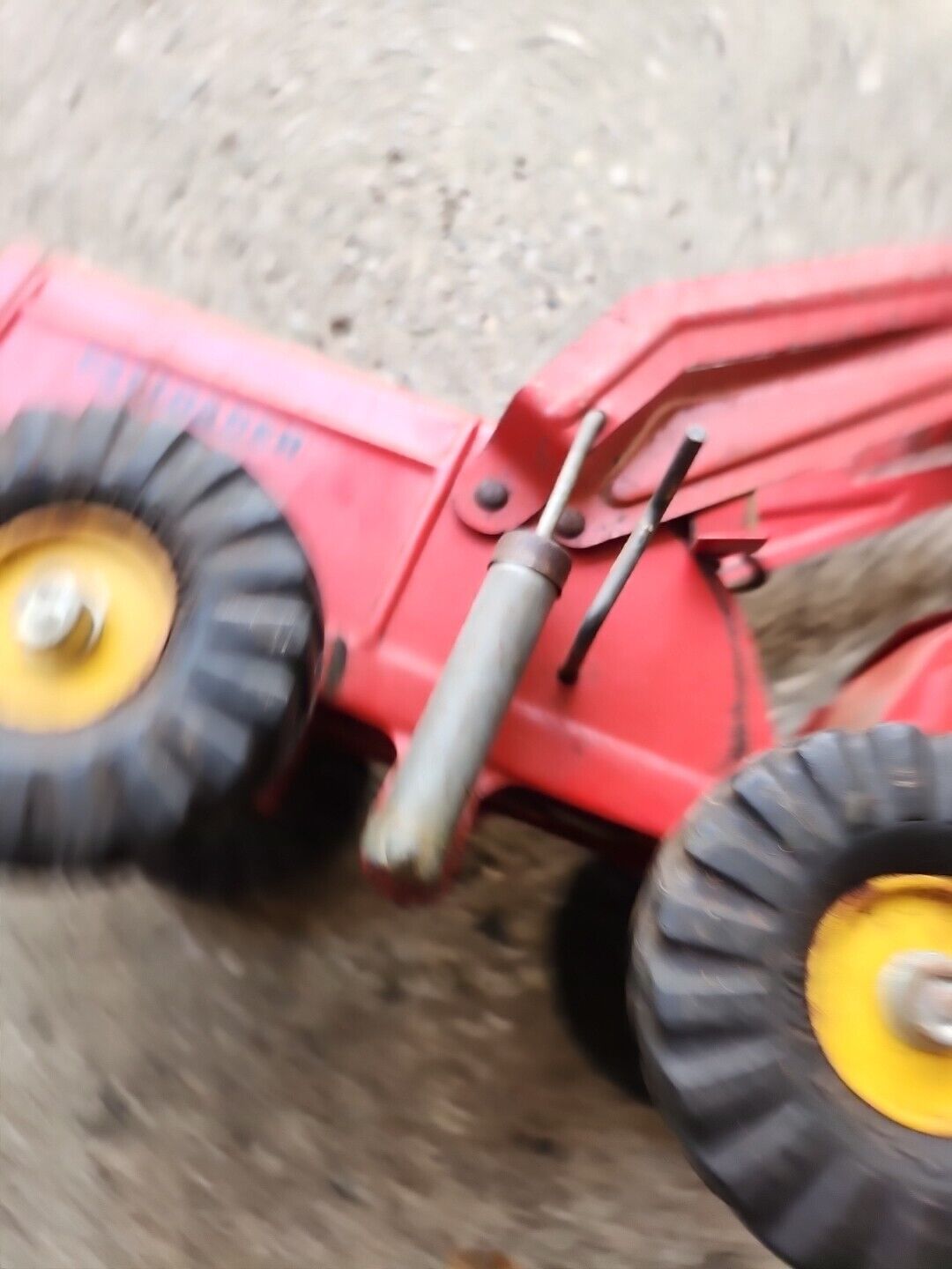 Vintage Nylint Red Pressed Steel Hough Payloader Front End Loader Tractor Toy