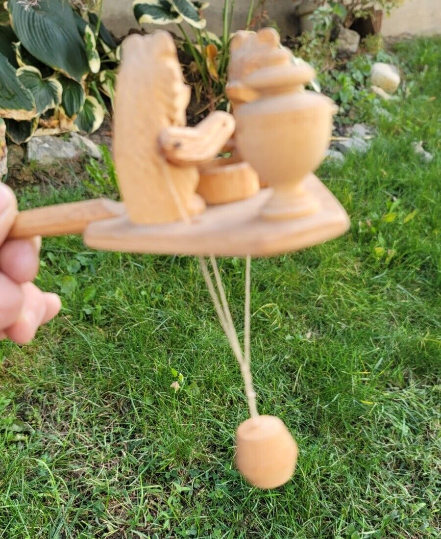 Handmade Old Fashioned Wooden Game Two Bears Eating Honey Magaw Studios 