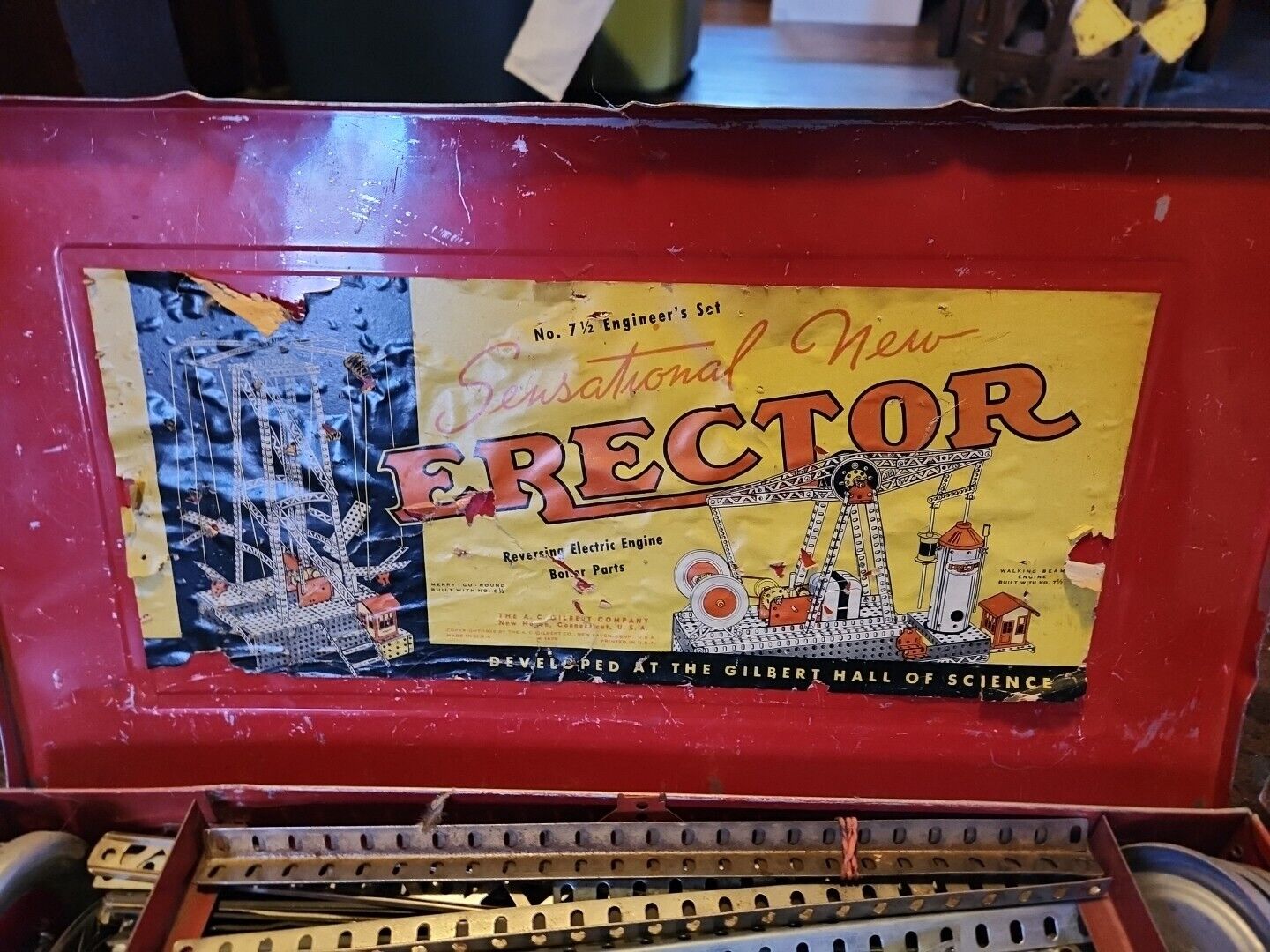 Lot of 2 GILBERT 8 1/2 ALL-ELECTRIC ERECTOR SET VINTAGE Sensational Mack Toys 