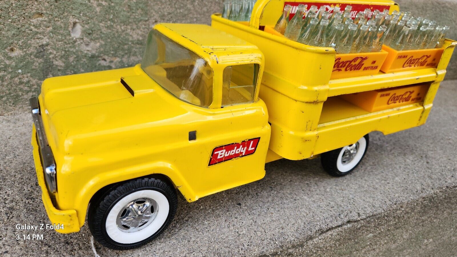 VINTAGE NM 1950'S BUDDY L PRESSED STEEL COCA-COLA ANTIQUE DELIVERY TRUCK  15" 