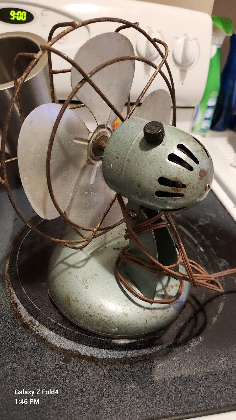 Vintage Super Electric Tabletop Fan-Works 