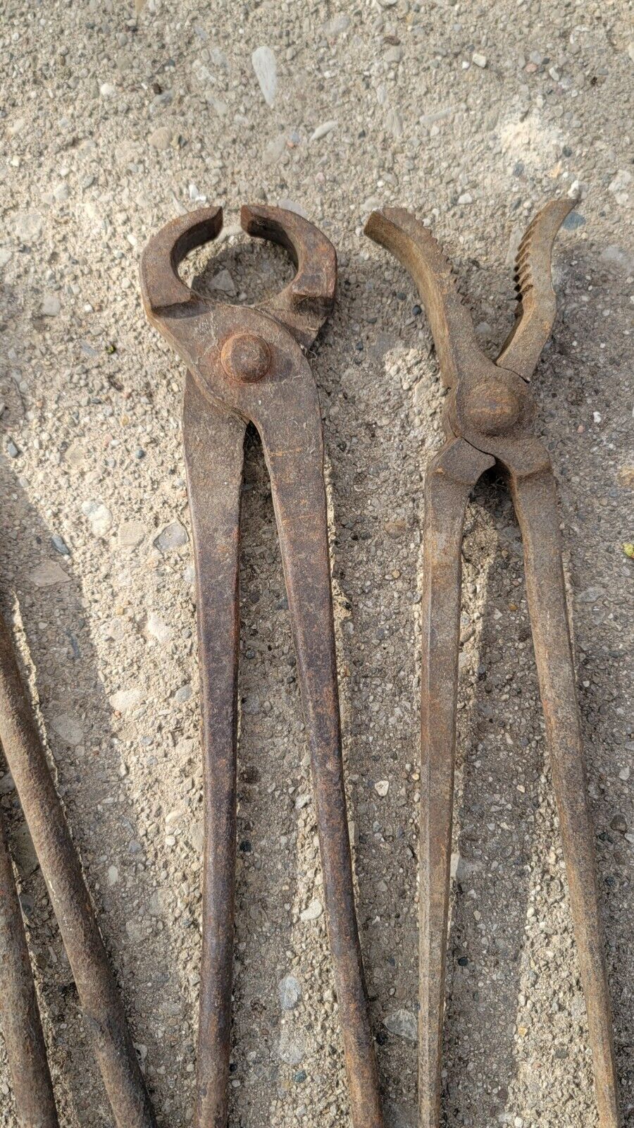 Lot Of 3 ANTIQUE Blacksmith Anvil Nippers Tongs Cutters VINTAGE Tools LOT USA