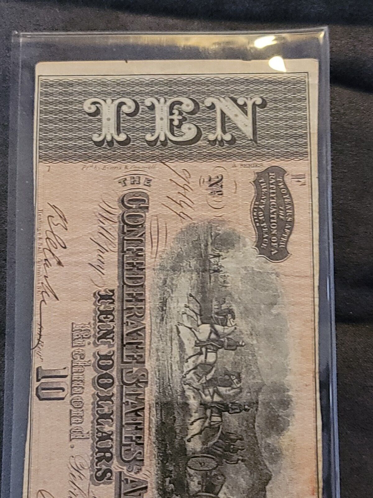 CONFEDERATE STATES $10 BANK NOTE FEB 17, 1864 