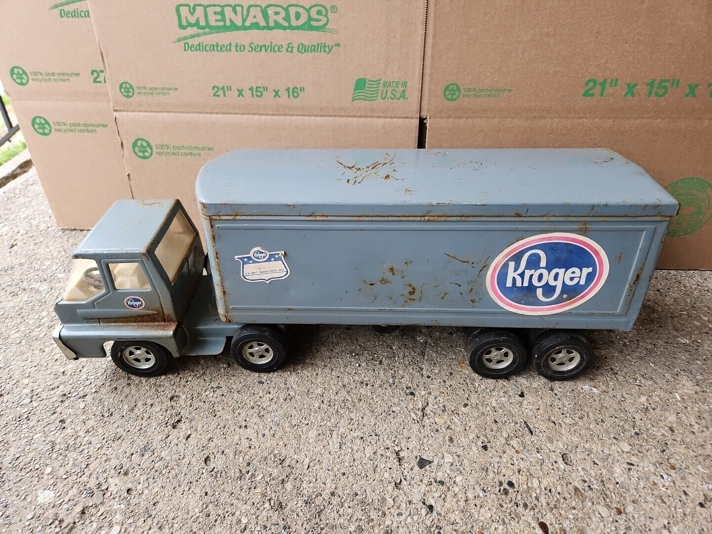 Vintage Ertl Kroger Turbine Semi Truck Tractor Trailer Pressed Steel 22" L Toy