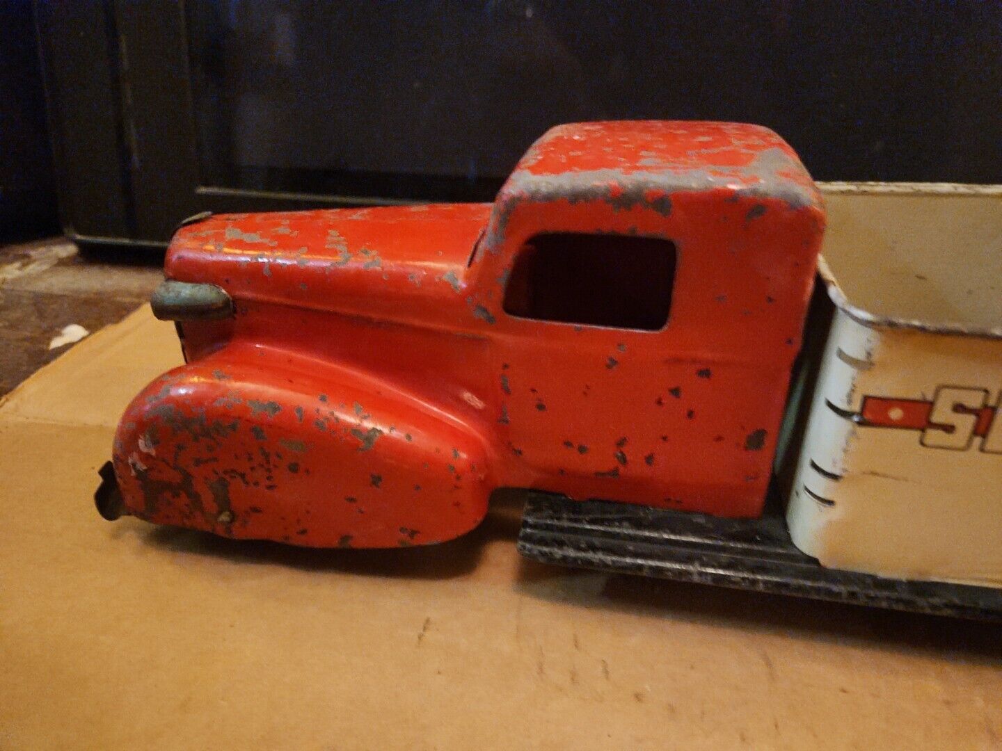 Vintage Toy 1930's Wyandotte Service Wrecker Tow Truck Pressed Steel 1187 As Is 