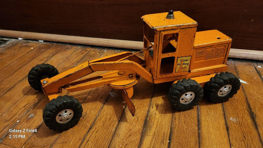 VINTAGE ORANGE TONKA STATE HIGHWAY DEPARTMENT ROAD GRADER Collectible Toy Decor 