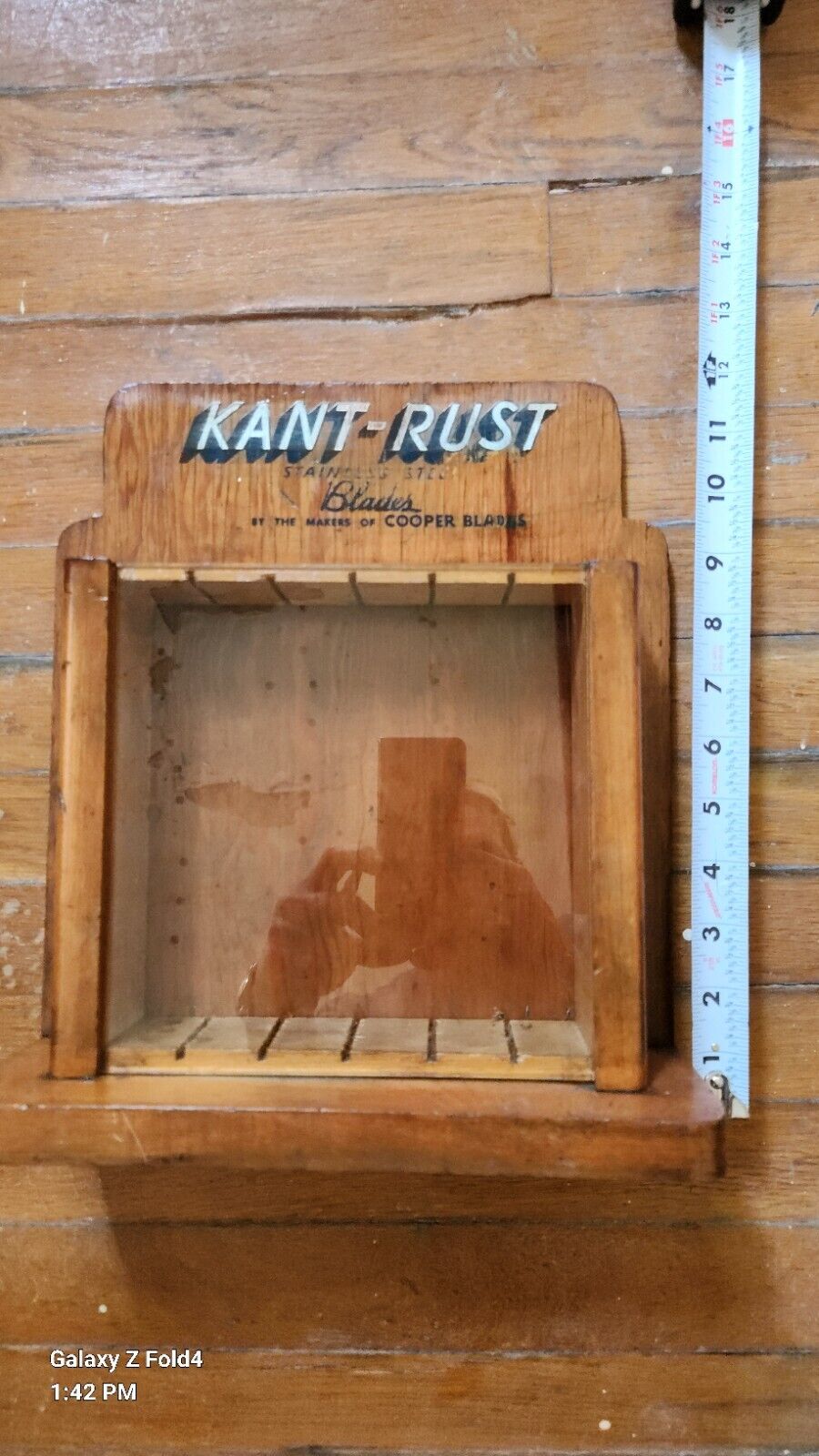 Vintage Kant Rust Makers Of COOPER Razor Blade Wood Display Advertisement 