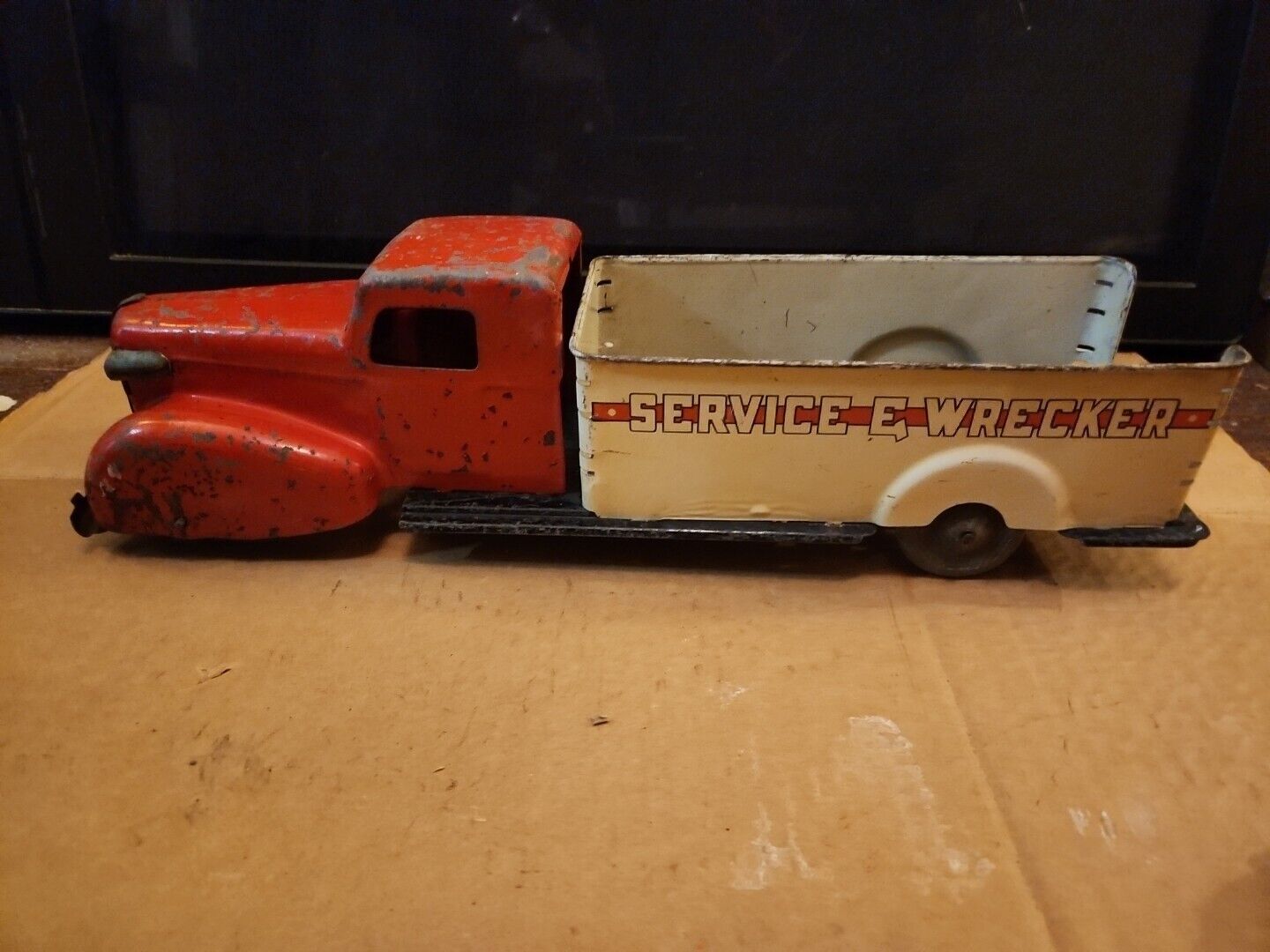 Vintage Toy 1930's Wyandotte Service Wrecker Tow Truck Pressed Steel 1187 As Is 