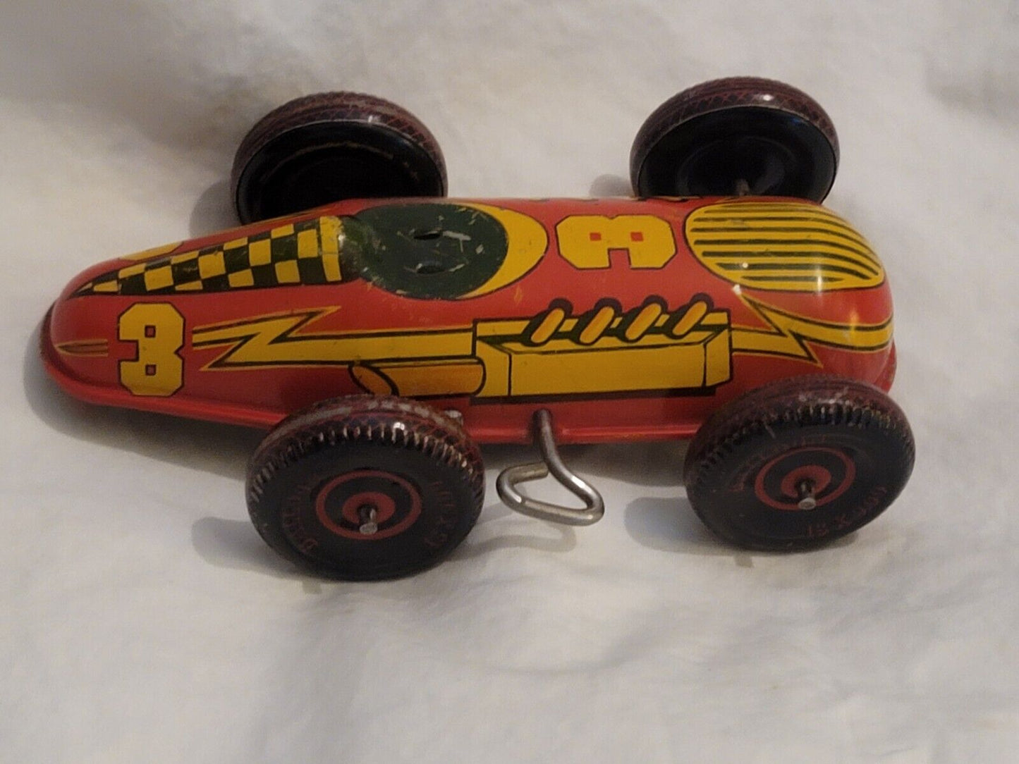 VINTAGE MARX - NO 3 RACE CAR WIND-UP TIN LITHO VERY SCARCE No Driver 