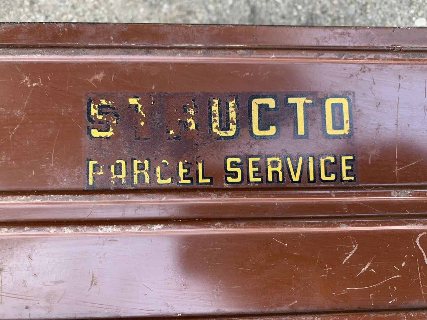 Vintage 50's Structo Parcel Service Truck Steel Yellow Brown Kids Toy