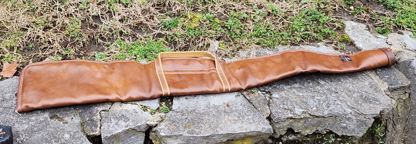 Vintage Redhead Leather Zippered Soft Gun Case 49” Brown Tan strap