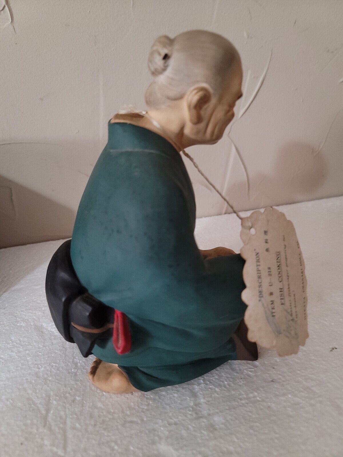 Vintage Japanese Hakata Urasaki Doll Woman Cooking 1950s Samurai 9" H