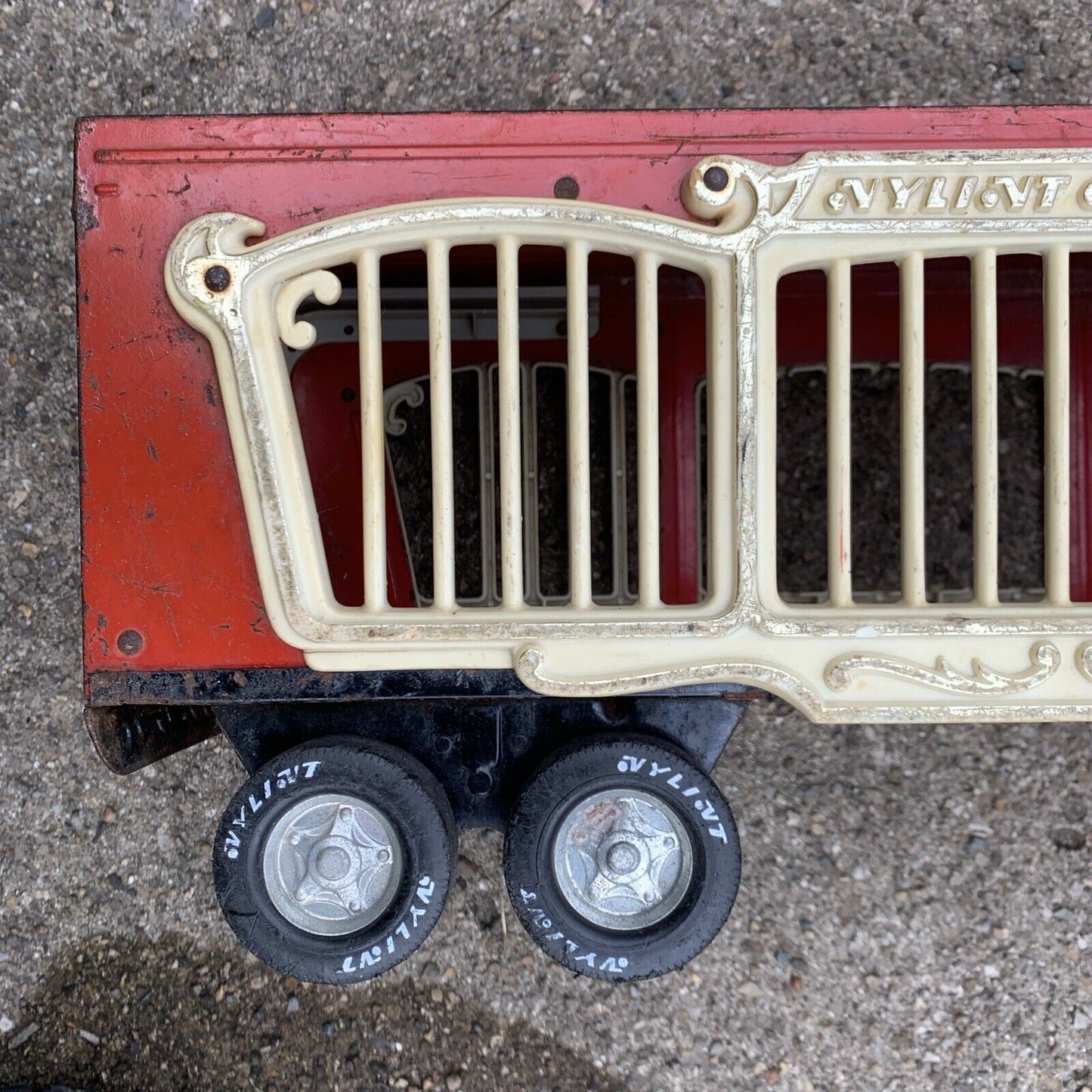 VINTAGE Nylint Pressed Steel 1970's Yellow Tractor / Nylint Circus Trailer ONLY