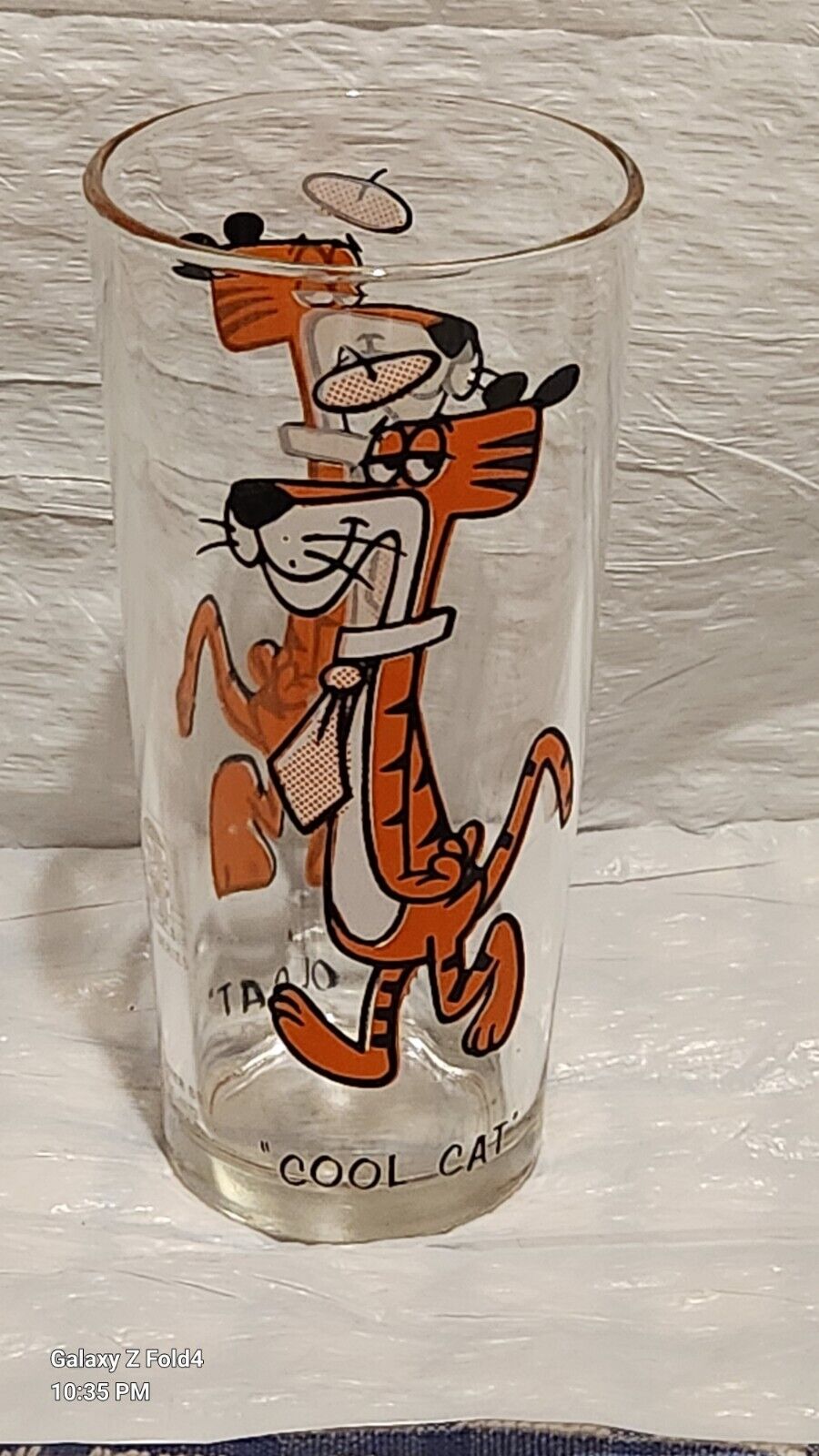 Pepsi Cool Cat Bros 1973 Looney Tunes Glass Collector Series Ex Condition