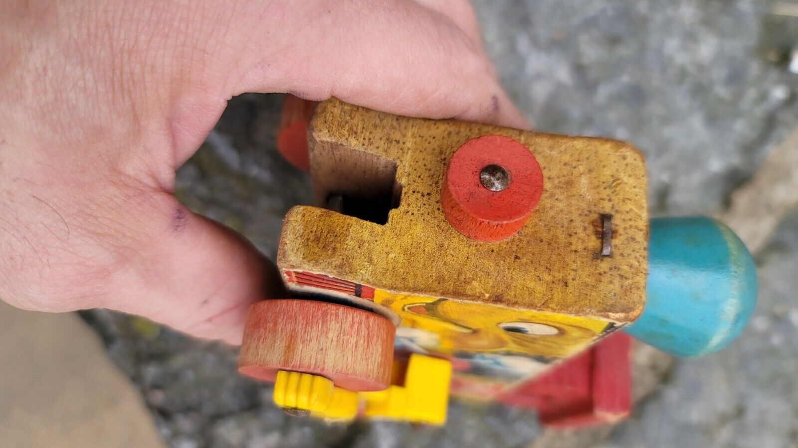 Vintage 1951 Fisher Price Wooden Pull Toy Puffy Train 444