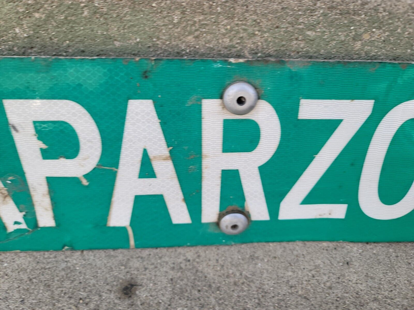 Carparzo Drive Metal Street Sign Green 6" X 24" Vintage Reflective RARE Cave 