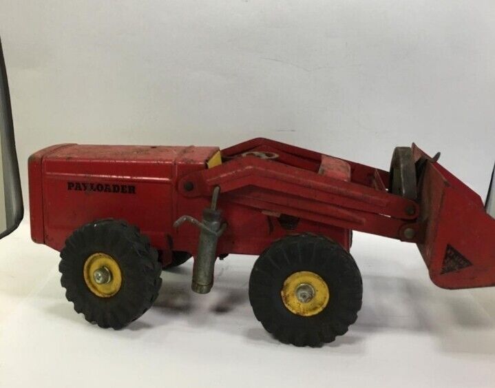 Vintage Nylint Red Pressed Steel Hough Payloader Front End Loader Tractor Toy