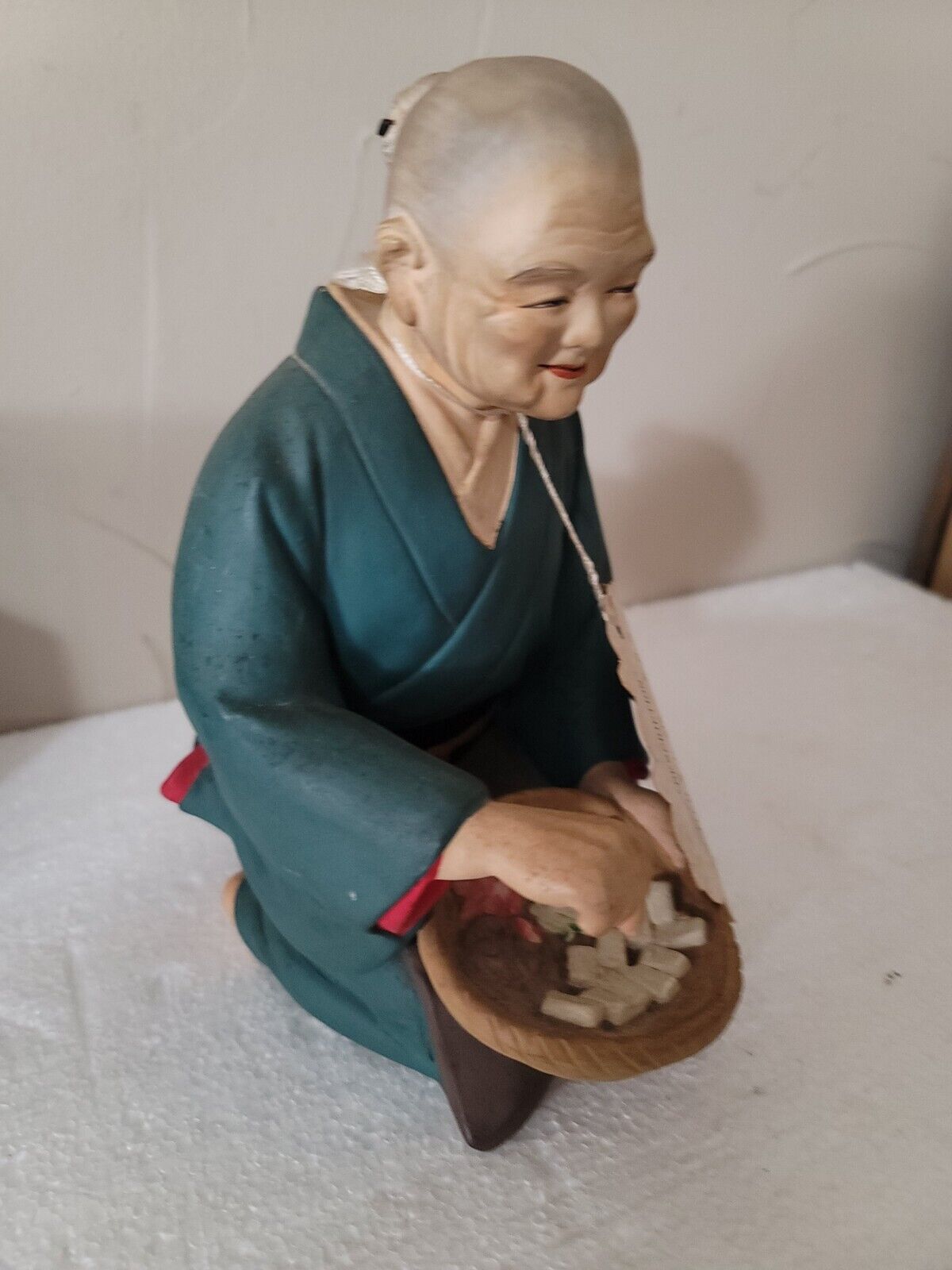 Vintage Japanese Hakata Urasaki Doll Woman Cooking 1950s Samurai 9" H