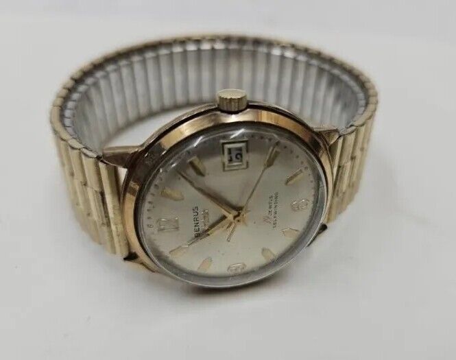 Vtg Benrus Gold Plated 39 Jewels Automatic Date Watch Series 7001 Runs Great B