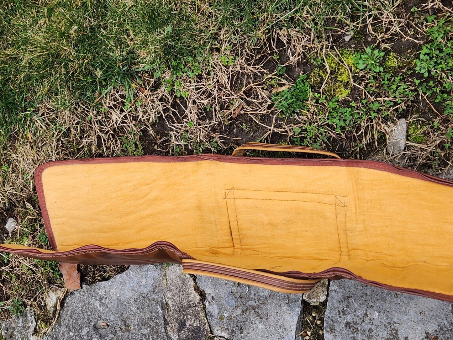 Vintage Redhead Leather Zippered Soft Gun Case 49” Brown Tan strap