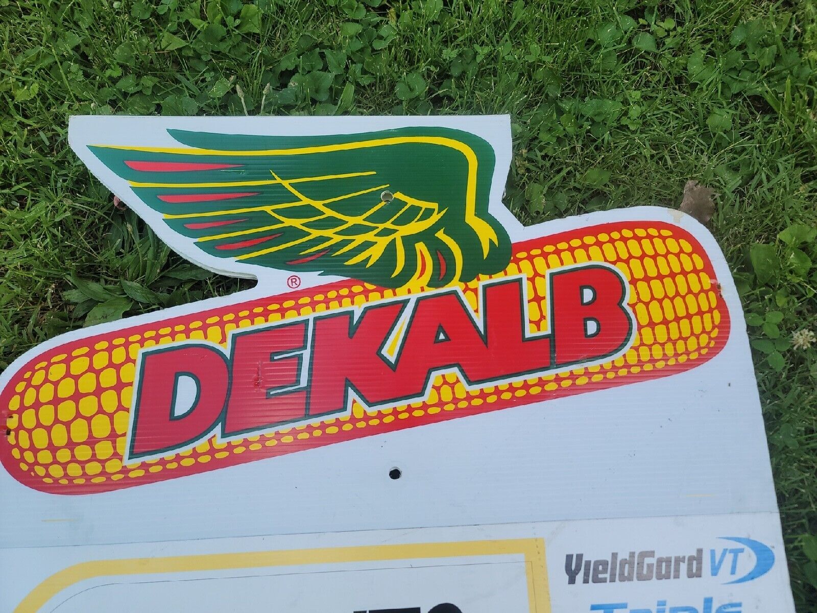 Dekalb Field Plot Sign Plastic 24" x 23" Triple Yield Gaurd Barn Find 